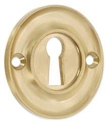 Infinity Decor Rosace de serrure de porte en laiton massif de style vintage avec finition en laiton satiné pour portes d'entrée 42 mm