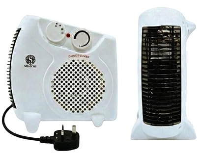2000W Upright & Flat Fan Heater with 2 Heat Settings, Adjustable Thermostat & Cool Air, Overheat Protection, Compact Portable Electric Space Heater for Home, Bedroom or Office