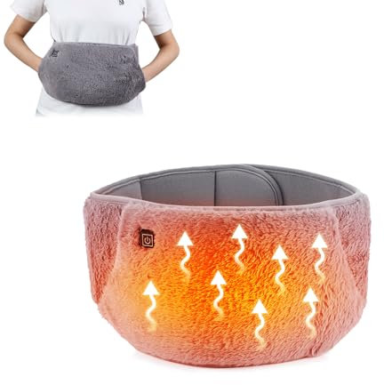 HASAIKA® Cinturón Térmico Lumbar, Almohadilla Eléctrica Lumbar, Cinturón Térmico con Bolsillos para las Manos, Control de Temperatura de Tres Niveles para Dolor de Espalda, Abdominales, Cintura
