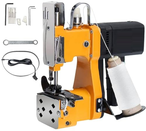 SACLMD Máquina de Cierre de Bolsas inalámbrica sin escobillas de 36V,Máquina de Coser Sacos,máquina de Coser portátil para Bolsas Tejidas/Sacos/Papel/plástico,sin batería ni Cargador