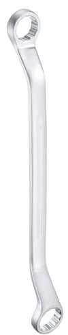 QUARKZMAN Clés Polygonales Double Coudée à 45 Degrés 24mm x 27mm 12 Points Métrique Clé à Œil Cr-V Clé Torx Longue en Acier Chrome Vanadium pour Réparation Automobile et Domestique