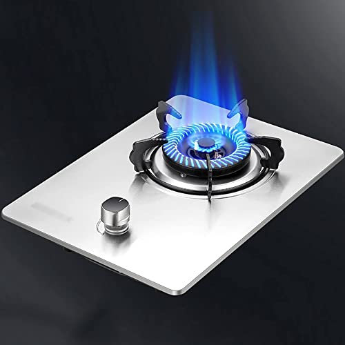 33CM fornello a Gas Singolo NG/GPL fornello a Gas, fornello a Gas da Incasso Cucina Cottura, pentole con FFD e Griglie per pentole in ghisa (A GPL)