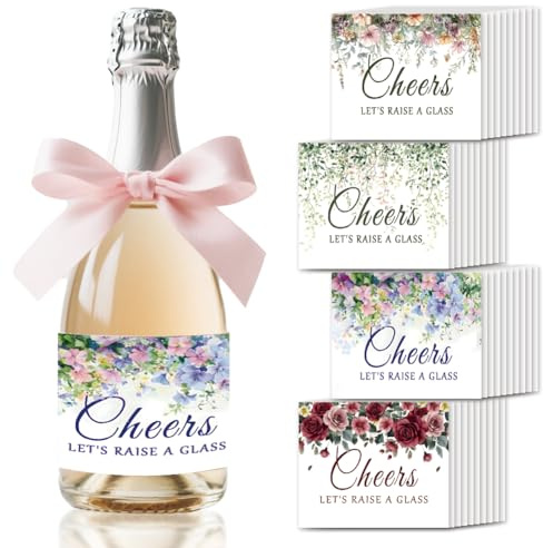 SUPERDANT 40 Stück Weinaufkleber für Flaschen Cheers Party Weinflaschenetiketten Weinflaschen Aufkleber Hochzeits Sektflaschenaufkleber Für Geburtstage Hochzeitsfeiern