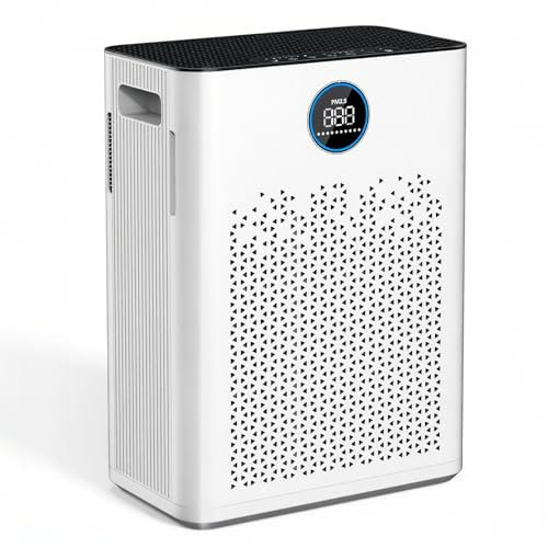 Luftreiniger für Große Räume bis 110 m², 2 x H14 HEPA Filter & Waschbarer Vorfilter, CADR 350 m³/h, 6-stufiges Filtersystem, Ideal für Hausstaub, Gerüche, Tierhaare