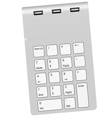 Housoutil USB Ziffernblock aus Metall mit 18 Tasten und 3 USB Anschlüssen