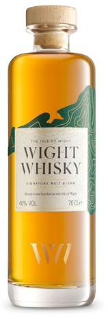 Wight Whisky Signature Malt Blend – Premium English Whisky, Award-Winning Single Malt Blend with Smooth Honey Finish, Rich Oak & Dried Fruits, 70cl