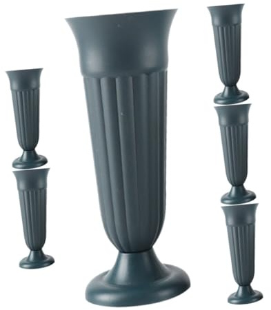 VICASKY 6pièces Vase Funéraire Plastique Résistant Contenant de Fleurs pour Cimetière Support à Fleurs pour Tombes