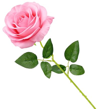Cosswe Künstliche Seidenrose, künstliche Rose, ewige Blumen, einzelner Stiel als Geschenk verpackt Rosen für Hochzeitssträuße Jubiläen Partys Hotels Büro-Dekoration (Rosa)