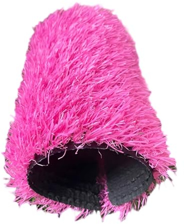 RybdaFDc Césped Artificial en Rollo, césped Artificial de Colores for Exteriores, césped Artificial Grueso y Realista, fácil de Limpiar.(Pink 2,2x10m(6.59x32.8ft))