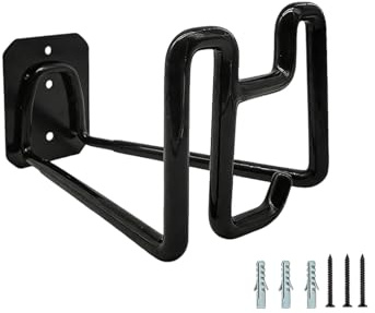 GMBYLBY Supporto da parete decorativo nero per la conservazione di tubi da giardino all'aperto, supporto di ricambio per l'organizzazione di tubi dell'acqua all'aperto, scaffale da cortile