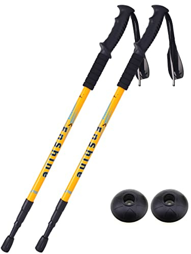 2 X Hikehobby® Antishock With Handle Trekking Walking Hiking Stick Pole (yellow)