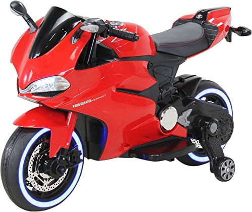 Actionbikes Motors Kinder Motorrad 1299SS | Elektroroller - Kinder Elektroauto - Elektrofahrzeuge - Kinderroller - Kinderauto elektrisch - Elektro Roller - Elektro Motorrad - Kindermotorrad (Rot)