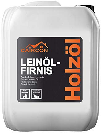 CAIRCON Huile de lin cuite incolore - Protectrice du bois, meuble, mobilier de jardin, liège - 10L