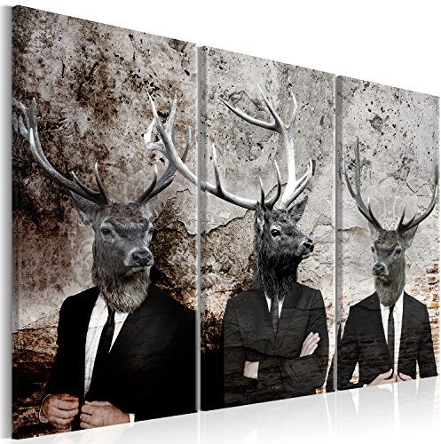 murando - Leinwandbild Tiere Abstrakt, 90x60 cm, 3-teilig, Schlafzimmer | Hochwertige Leinwand, sofort aufhängbar, ideal fürs Wohn- oder Schlafzimmer, wasserfest und lichtecht, langlebig, stilvoll