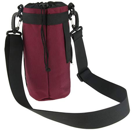 Injoyo 1,5 L Sac Rafraîchisseur de Bouteille Isotherme Pliable Bouteille de Vin Boissons de Pique-Nique de Transport Sac fourre-Tout avec Bandoulière - Rouge