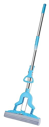 YORKING Sponge Mop Super Absorbent Sponge Heads 123CM Telescopic Handle Floor Mop for Kitchen Bathroom Floor Cleaning (Random Color)