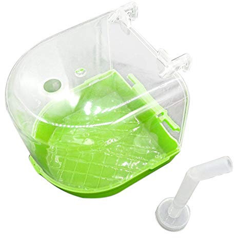 YITON Vogelbäder Kunststoff Vogelbäder Box Wasserspender Set Papagei Badewanne Box Wand Duschraum Vogelkäfig Zubehör 2St