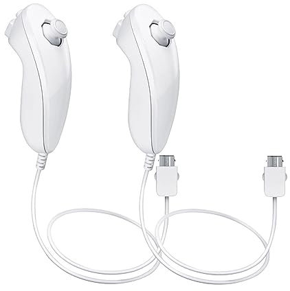 Mribo Wii Nunchuk Controller, 2 Packs Ersatz für Nunchuck Controller für Nintendo Wii und Wii U Console