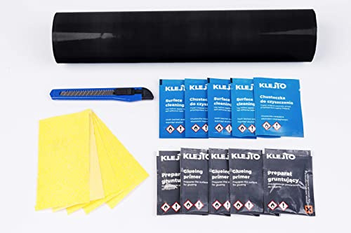 TOPPA Patches Reparaturflicken Selbstklebendes Planenreparatur Pflaster Set (Schwarz, 220x32cm)