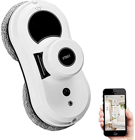 ZTBGY Window Cleaner Robot,Window Vacuum Cleaner Smart Glass Cleaning Robot with APP & Remote, Intelligent Automatic Cleaner Robot for Outdoor/Indoor Windows Table Tile Ceiling,White
