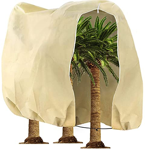 Tesmotor Pflanzenschutzhauben, Winterschutz Kübelpflanzensack Frostschutz Schutzhaube mit Zugband -140 g/m²(360 x 250CM)