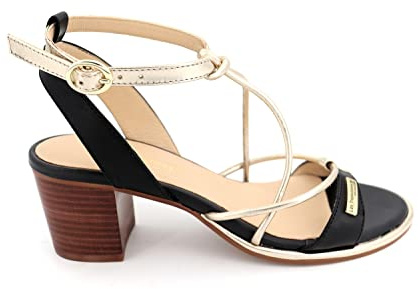 LES TROPEZIENNES PAR M. BELARBI Femme LILON Chaussures Ville Mule et Sabot, Noir-Or, 39 EU