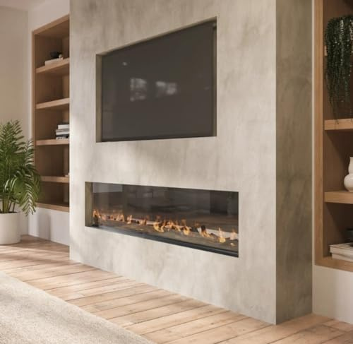 72 INCH DIGITAL FLAMES DESIGNER BLACK 1500KW RECESSED INSERT FRAMELESS NO BORDER ELECTRIC FIRE MEDIA WALL