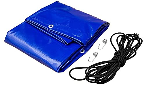 UNITRAILER Bâche Plate Bleue 269,2 x 130,9 cm pour Remorque Garden Trailer 264 Kipp, Protection Étanche 500 g/m2 avec Cordon Élastique de Fixation