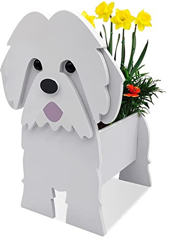 AEPOYU Niedlicher West Highland Hunde-Pflanzgefäß aus PVC, Hunde-Blumentopf für Gartendekoration, Hundeform, Pflanzenbehälterhalter für drinnen und draußen, Geschenke für Hundeliebhaber (Husky, 35,6