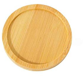 Untersetzer aus Bambusholz für Pflanzen, Blumenständer, Gastgeschenk, Sukkulenten, Tablett, Dekoration, rund, M