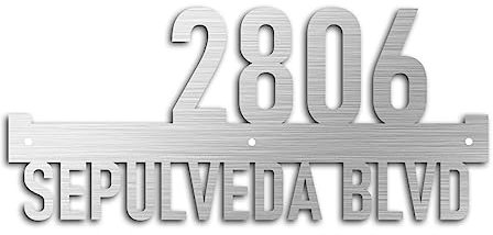 Placca Moderna Per Casa In Acciaio Inossidabile Targhe Con Numero di Indirizzo In Metallo Numero Civico Personalizzato Nome di Via Per Casa Esterna Appartamento Garage.30cm* 13.4cm