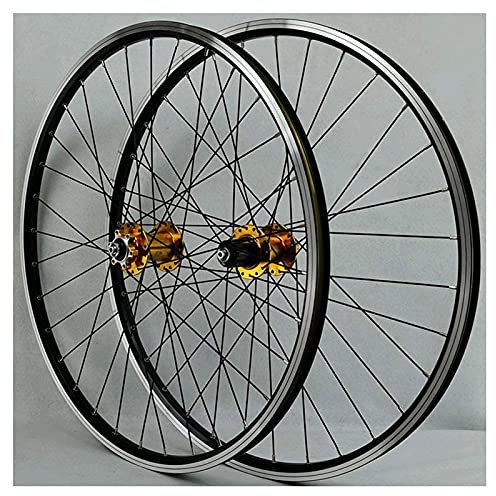 Samnuerly 26/27,5/29 Zoll MTB-Laufradsatz Fahrrad-Radfelge, Mountainbike-Rad 32H Scheiben-/Felgenbremse 7-12-Gang-QR-Straßen-Cyclocross-Fahrrad-Laufradsatz (Größe: 26 Zoll)
