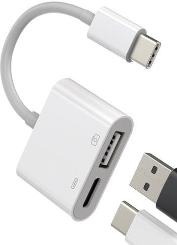 USB-C to USB A Adapter 2in1 Charger OTG Cable Dongle Compatible for Samsung for Apple iPhone15 Pro Max Plus iPad 10、Air4/5、Mini6、Pro 12.9 Macbook Type Port Charging Thunderbolt Charge Mouse CD