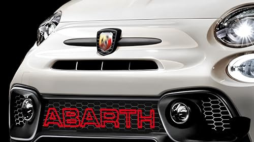 Ricreo Abarth lettering for front grille Letters for FIAT 500 ABARTH grille original style decoration logo for front grille fiat punto evo abarth fiat 595 (Red)