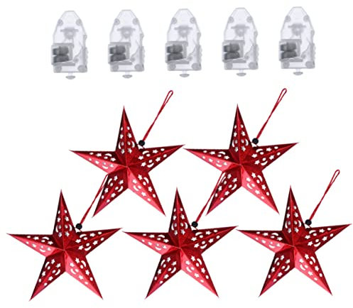 UKCOCO 1satz Weihnachtsdekor Mit Kreativen Hängenden Lichtern Teiliges Aus Papiersternen Für Festliche Dekoration Geeignet Für Weihnachten Partys Und Heimdekoration
