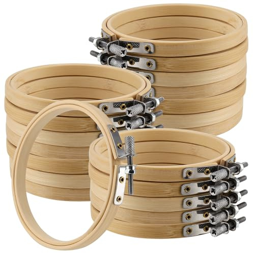 ZEONHAK 20 pezzi cerchi da ricamo da 4 pollici (10 cm), piccoli anelli da ricamo in bambù da 10 cm, cerchi per punto croce per cucito a mano