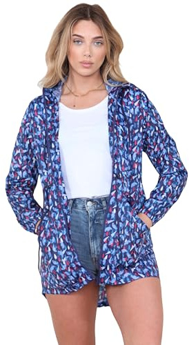 kraftd Womens Raincoat Ladies Rain Jackets Waterproof Showerproof Lightweight Hooded Rain Mac