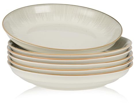 ALLUSEIT Dessertteller Keramik, 6 Teilige Lotusblattform Porzellan Salatteller, KleinTeller Set, Speiseteller, kuchenteller, Pastateller, Vorspeisenteller, Φ20cm