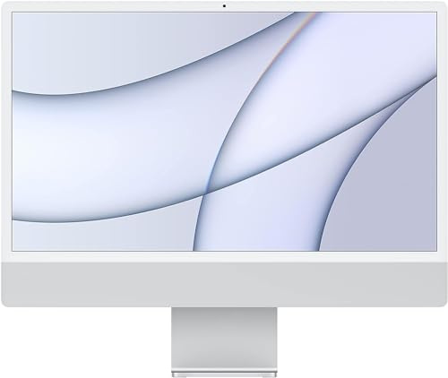 2021 Apple iMac con Apple M1 Chip con 8-core CPU (24-pulgadas, 8GB RAM, 256GB SSD de Almacenamiento) (QWERTY Italian) Plata (Reacondicionado)