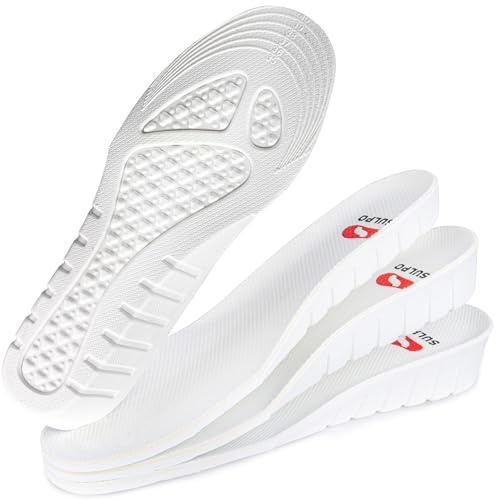 SULPO Semelles intérieures croissantes de 1,5 cm/2,5 cm/3,5 cm pour homme et femme - Semelles blanches qui augmentent la hauteur de la semelle intérieure - Augmente de 1,5 cm - Pointure 37 à 38