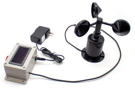 LeTkingok Turmdrehkran-Anemometer, 0–30m/s, Spezieller Baustellen-Windmesser, Alarm, Windgeschwindigkeits-Testmesser, Wasserdichter Sensor