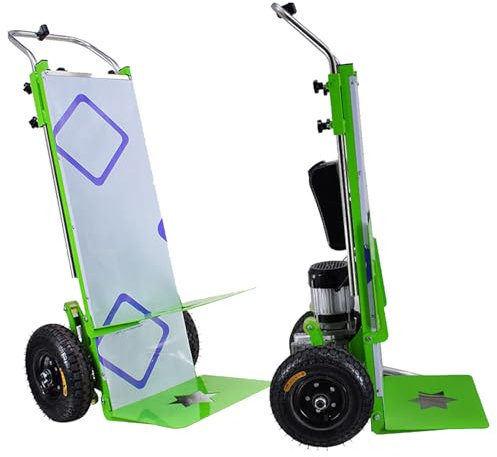 DHMYDPDZ Carrello Saliscale Elettrico,Acciaio Inossidabile Montascale Carrello Saliscale,con Maniglia Telescopica115cm-165cm con capacità di Carico Di400kg,Motore Brushless1200w,Scale su E Giù