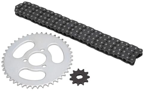 Tiardey Front and Rear T8F Sprocket Chain Set Steel Replacement Gear Chain for Modified Karts ATVs Mini Motorcycles High Performance Gear Chain Set