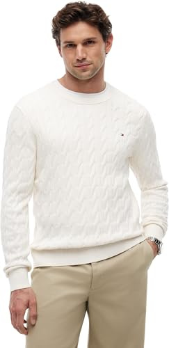 Tommy Hilfiger Classic Cotton Cable Crew Neck Mw0mw33132 Pull-Over Homme (Lot de 1)
