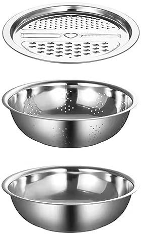 3X Kitchen Tool - Rallador multifuncional en juliana para jengibre, frutas, verduras, 28 cm, color plateado