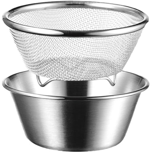 Mini -Colander, Edelstahl -Colandersieb mit Schüssel mit einer Schüssel mit 5, 5 x 2, kleinem feinem Mesh Metallsieb Mini zum Waschen und Entlassen von Reis, Obst, Gemüse