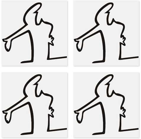 DmDoyy Auto Aufkleber Lustige, Autoaufkleber, Wütender Mann Kratzer Erinnerung Autoaufkleber, Personalisierte Kreative Aufkleber,Cartoon Comics Aufkleber, 8 * 8cm, 4 Stück