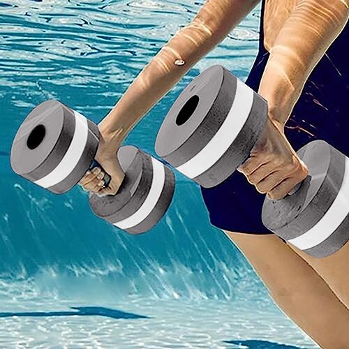 Water Aerobics Dumbbells, 2er-Set Wasserübung Kurzhanteln, Schaumstoff Hanteln für Wassergymnastik Aquafitness Aquajogging, Wasserhanteln Erwachsene Männer Frauen Fitnessgerät