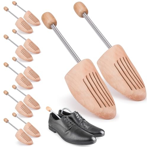 TULMERO Schuhspanner Herren & Damen – Schuhdehner aus Kiefernholz für Schuhe & Stiefel, 2 Stück – Atmungsaktive Holzspanner mit Doppelfeder für perfekte Form & Frische