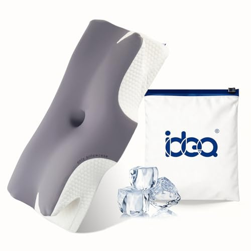 IDEA Kopfkissen Kissenbezug 65 x 36 cm, Hypoallergen 82% Polyamid und 18% Elasthan, 254 g Resistent und Hypoallergen Kissenbezüge, Abnehmbarer, Maschinenwaschbarer Dark Grey kopfkissenbezug